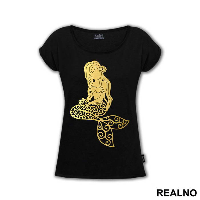 Golden Mermaid Silhouette - Sirene - Mermaid - Majica