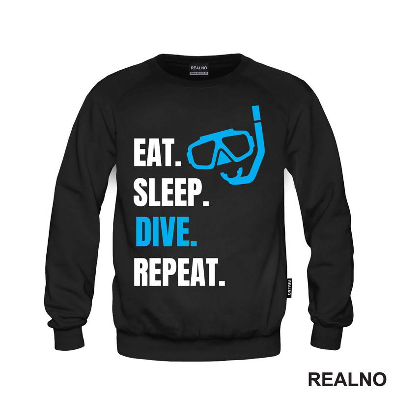 Eat, Sleep, Dive, Repeat - Blue - Diving - Ronjenje - Majica