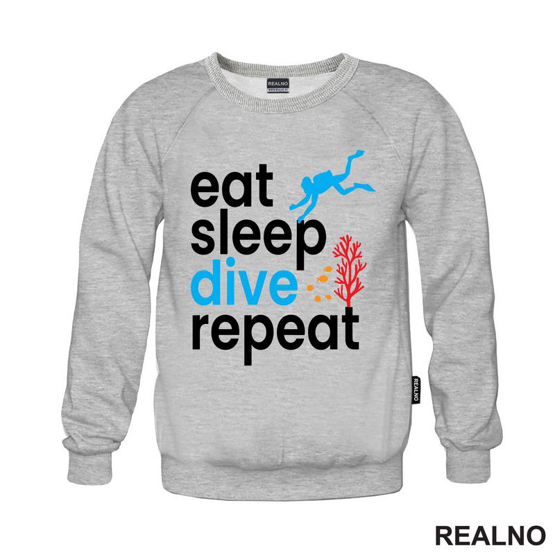 Eat, Sleep, Dive, Repeat - Coral - Diving - Ronjenje - Majica
