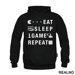 Eat, Sleep, Game, Repeat - Symbols - Pacman - Geek - Majica