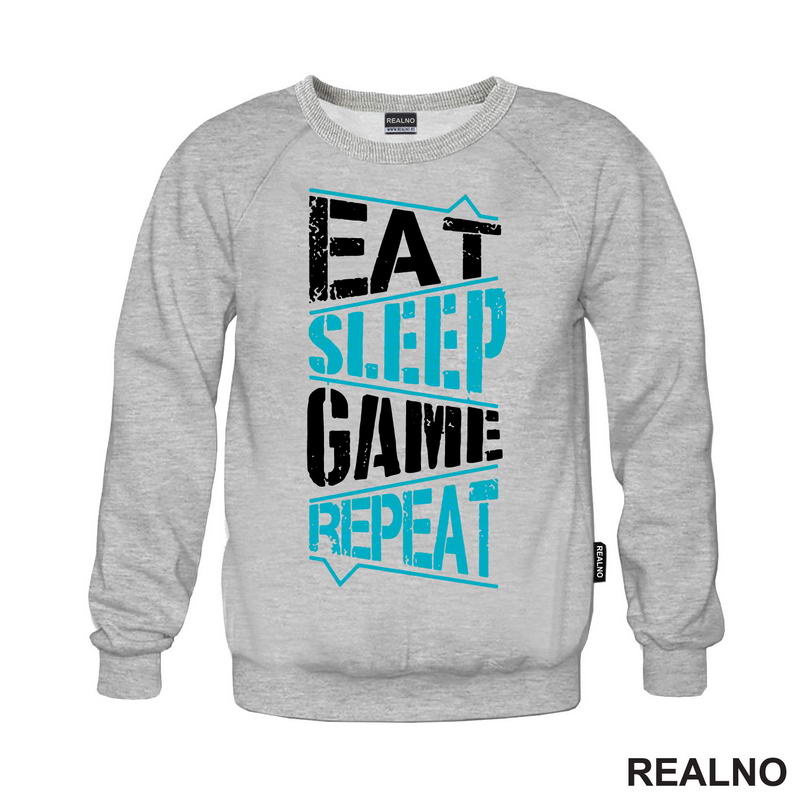 Eat, Sleep, Game, Repeat - Blue - Geek - Majica