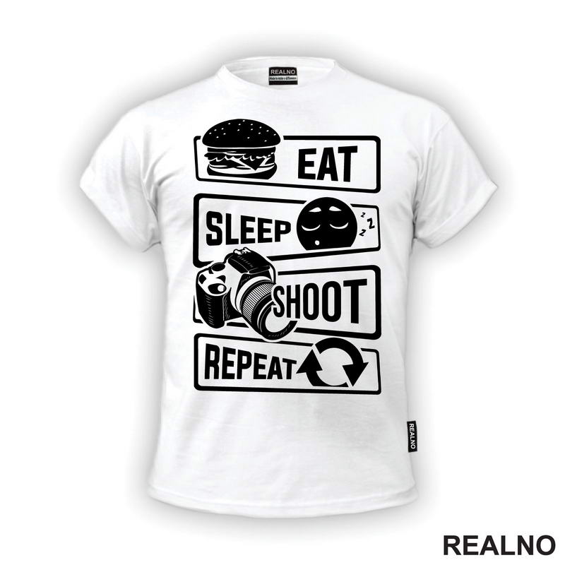 Eat, Sleep, Shoot, Repeat - Symbols - Sport - Majica