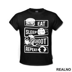 Eat, Sleep, Shoot, Repeat - Symbols - Sport - Majica