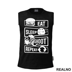 Eat, Sleep, Shoot, Repeat - Symbols - Sport - Majica