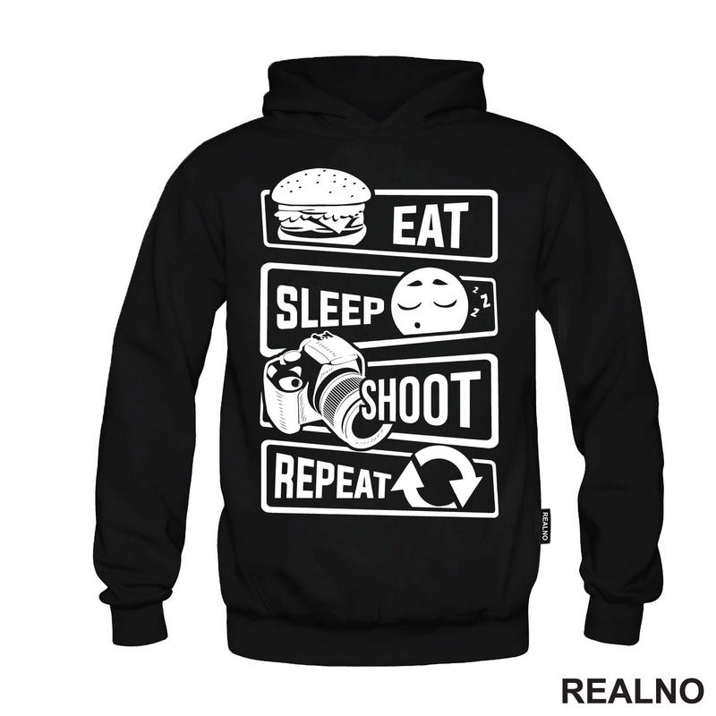Eat, Sleep, Shoot, Repeat - Symbols - Sport - Majica