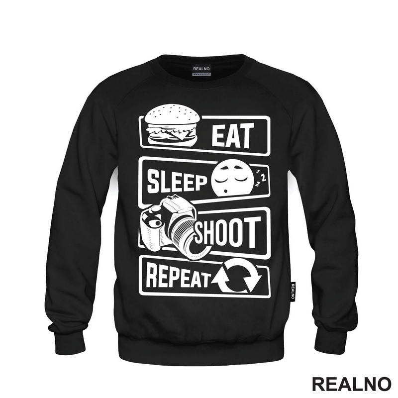 Eat, Sleep, Shoot, Repeat - Symbols - Sport - Majica