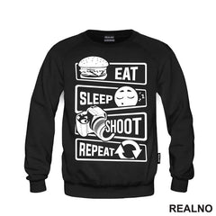 Eat, Sleep, Shoot, Repeat - Symbols - Sport - Majica