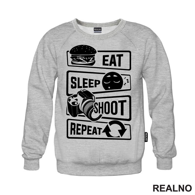 Eat, Sleep, Shoot, Repeat - Symbols - Sport - Majica
