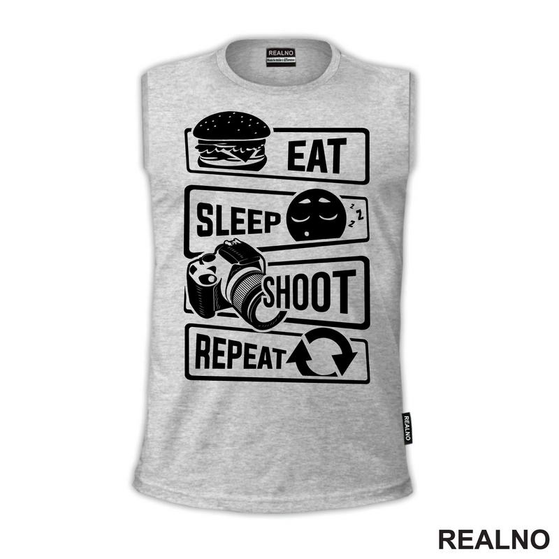 Eat, Sleep, Shoot, Repeat - Symbols - Sport - Majica