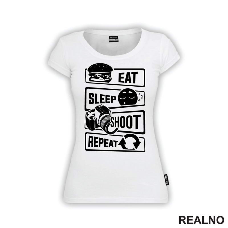 Eat, Sleep, Shoot, Repeat - Symbols - Sport - Majica