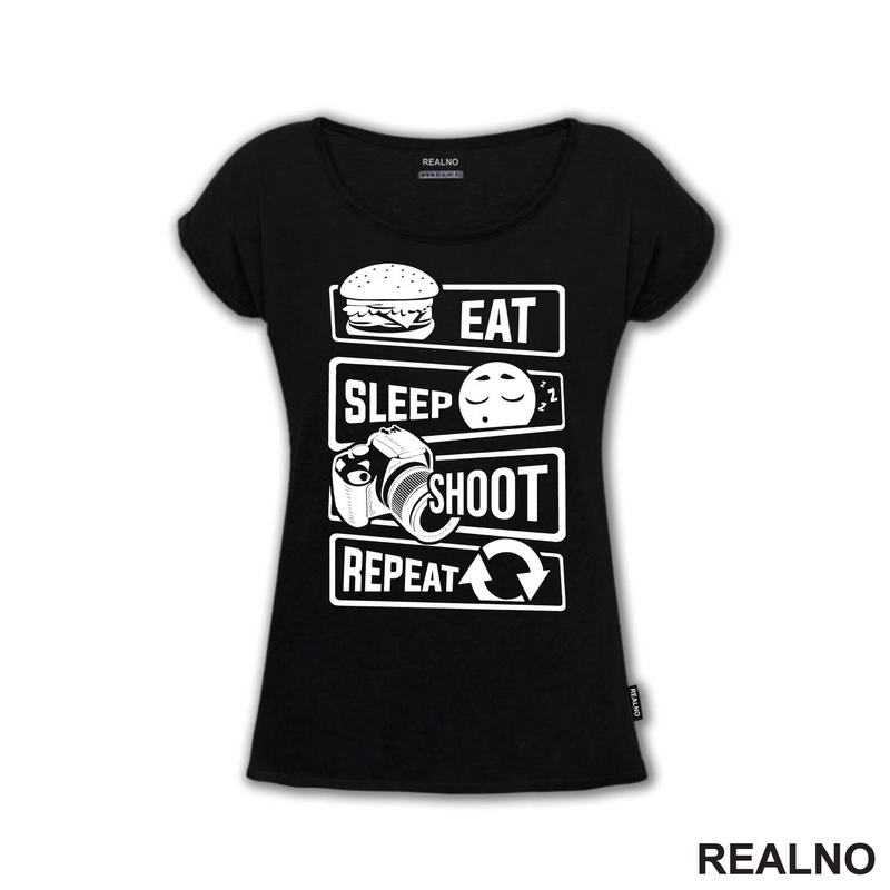 Eat, Sleep, Shoot, Repeat - Symbols - Sport - Majica