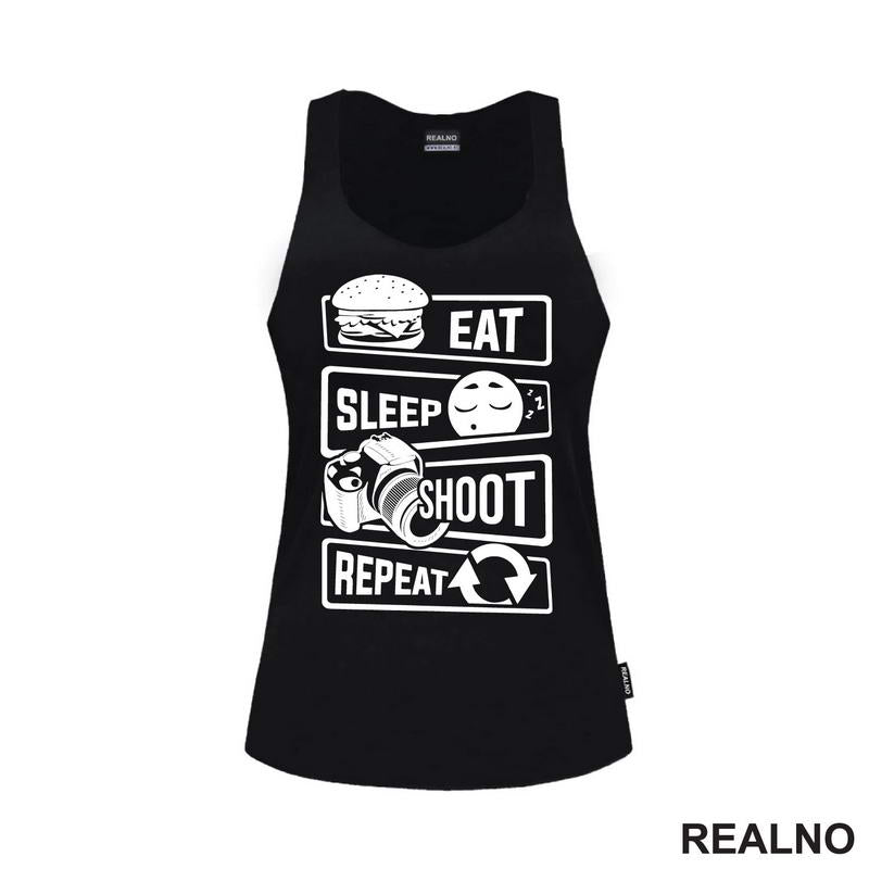 Eat, Sleep, Shoot, Repeat - Symbols - Sport - Majica