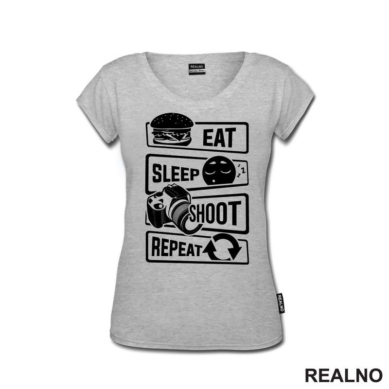 Eat, Sleep, Shoot, Repeat - Symbols - Sport - Majica