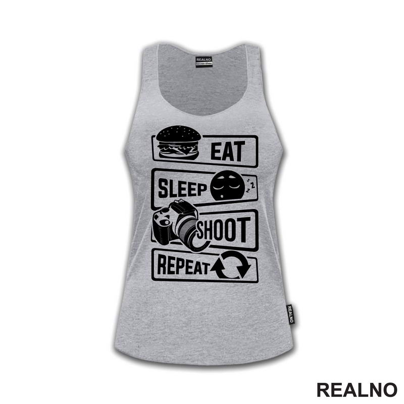 Eat, Sleep, Shoot, Repeat - Symbols - Sport - Majica
