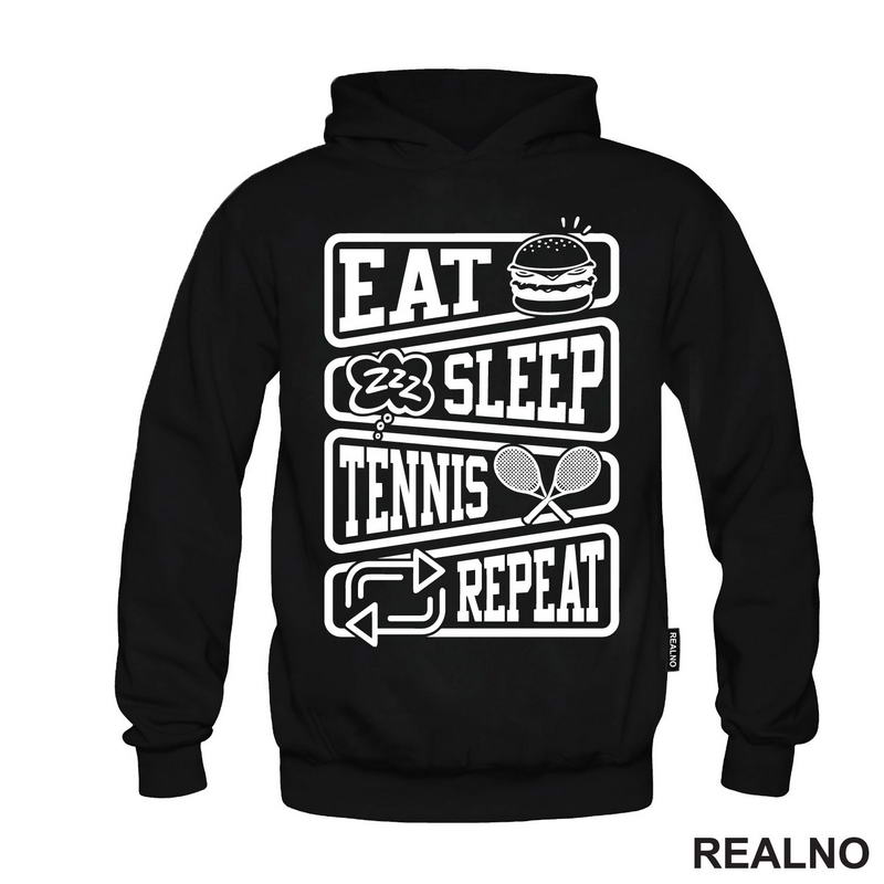 Eat, Sleep, Tennis, Repeat - Symbols - Sport - Majica