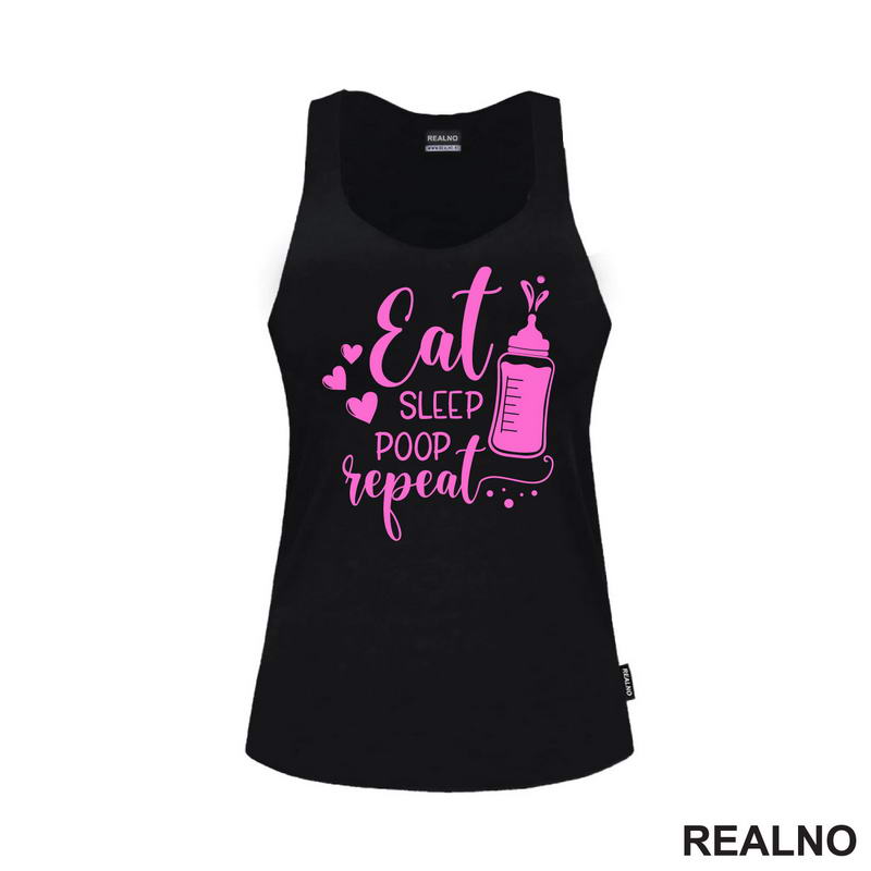Eat, Sleep, Poop, Repeat - Pink - Bebe - Majica