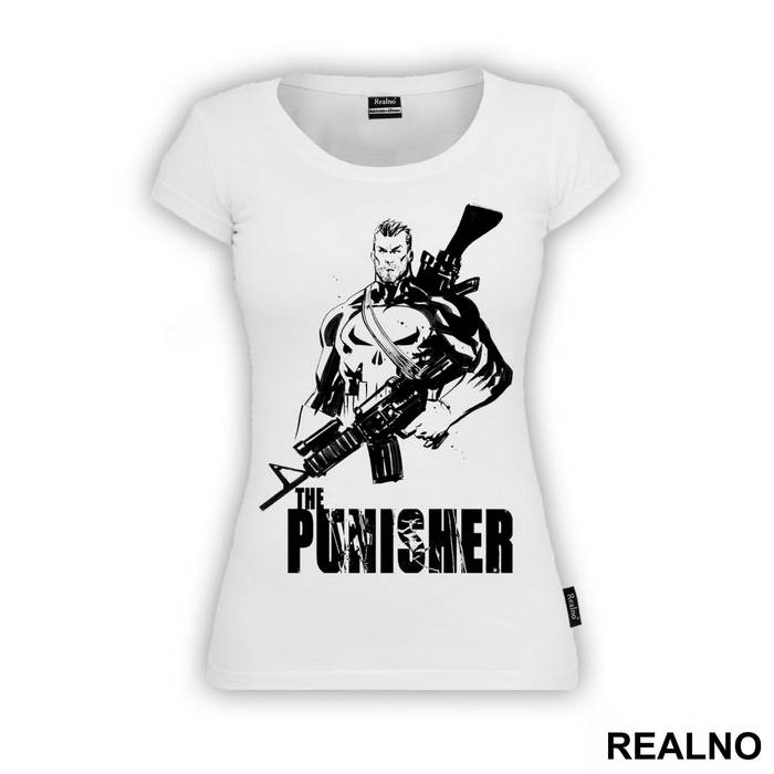 Man, Gun And Logo - Punisher - Majica