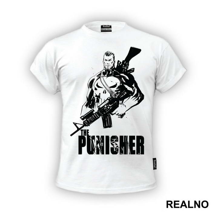 Man, Gun And Logo - Punisher - Majica