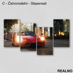 Crveni Ferari - Grad - Slika na platnu - Kanvas