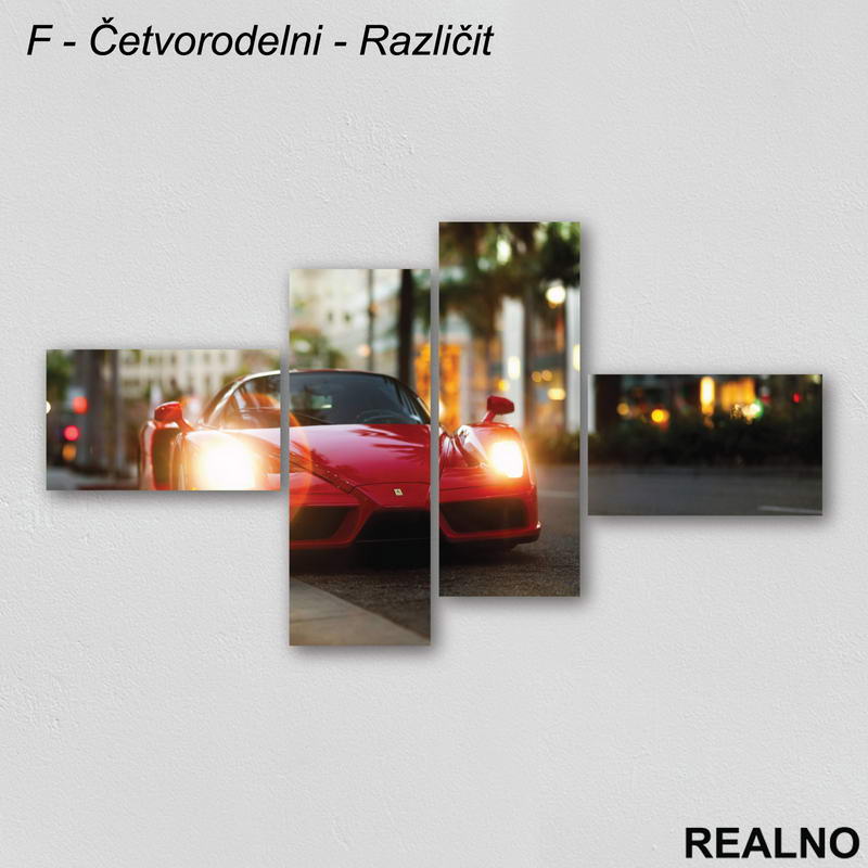 Crveni Ferari - Grad - Slika na platnu - Kanvas