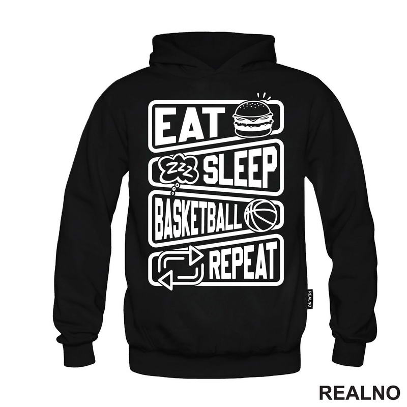 Eat, Sleep, Basketball, Repeat - Symbols - Košarka - NBA