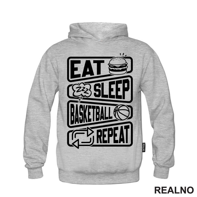Eat, Sleep, Basketball, Repeat - Symbols - Košarka - NBA