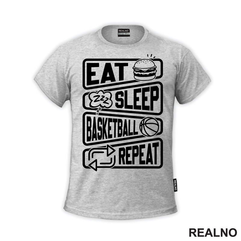 Eat, Sleep, Basketball, Repeat - Symbols - Košarka - NBA