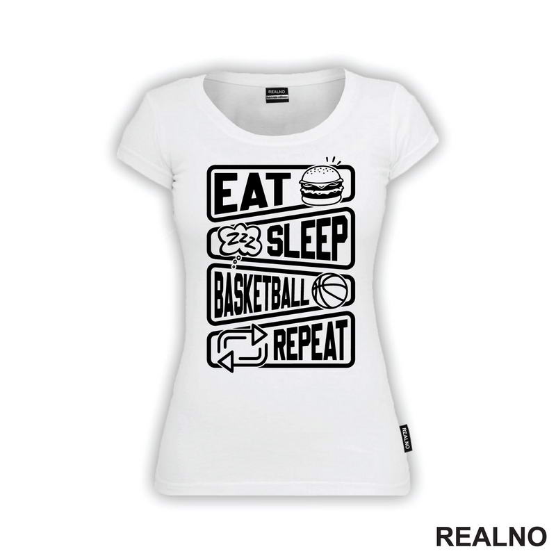 Eat, Sleep, Basketball, Repeat - Symbols - Košarka - NBA