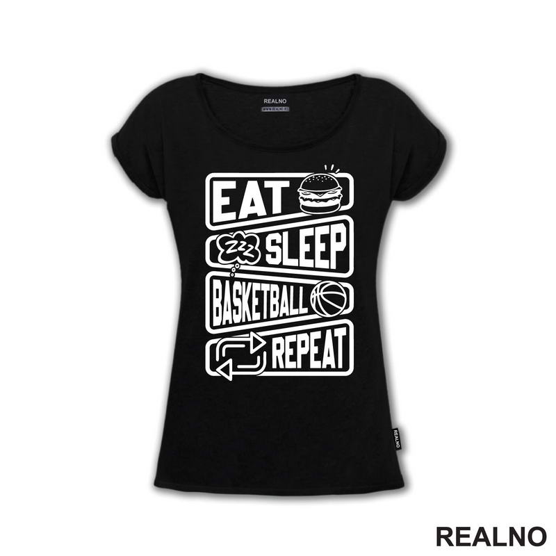 Eat, Sleep, Basketball, Repeat - Symbols - Košarka - NBA