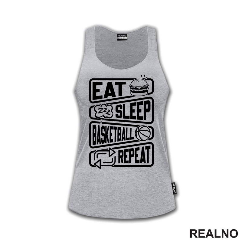 Eat, Sleep, Basketball, Repeat - Symbols - Košarka - NBA