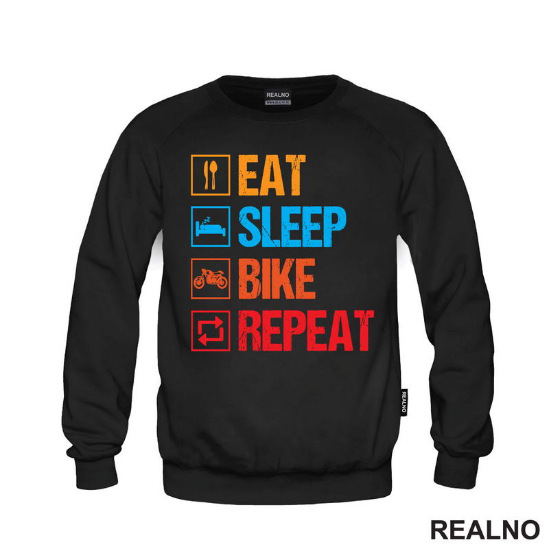 Eat, Sleep, Bike, Repeat - Colors - Symbols - Biciklovi - Bike