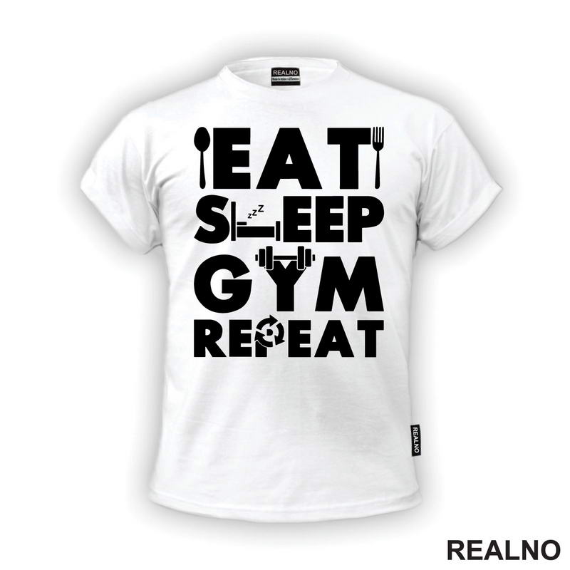 Eat, Sleep, Gym, Repeat - Dumbbell - Trening