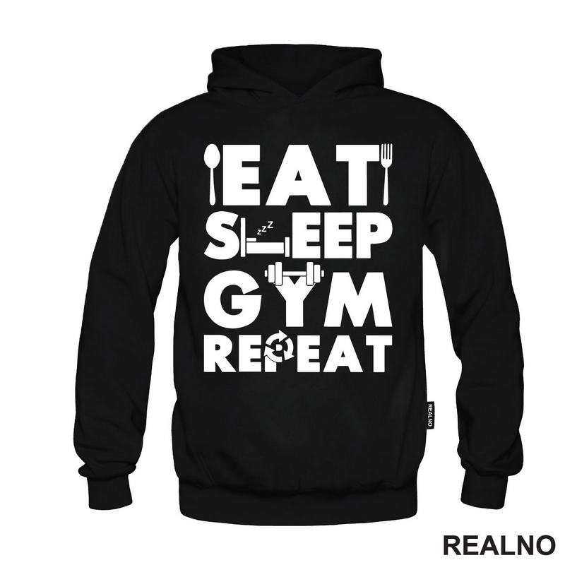 Eat, Sleep, Gym, Repeat - Dumbbell - Trening