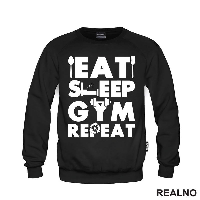 Eat, Sleep, Gym, Repeat - Dumbbell - Trening
