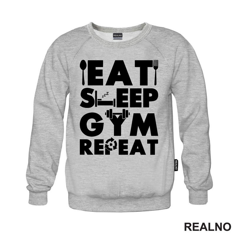 Eat, Sleep, Gym, Repeat - Dumbbell - Trening