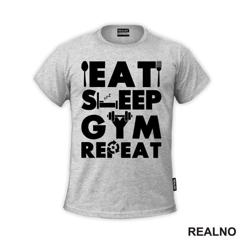 Eat, Sleep, Gym, Repeat - Dumbbell - Trening