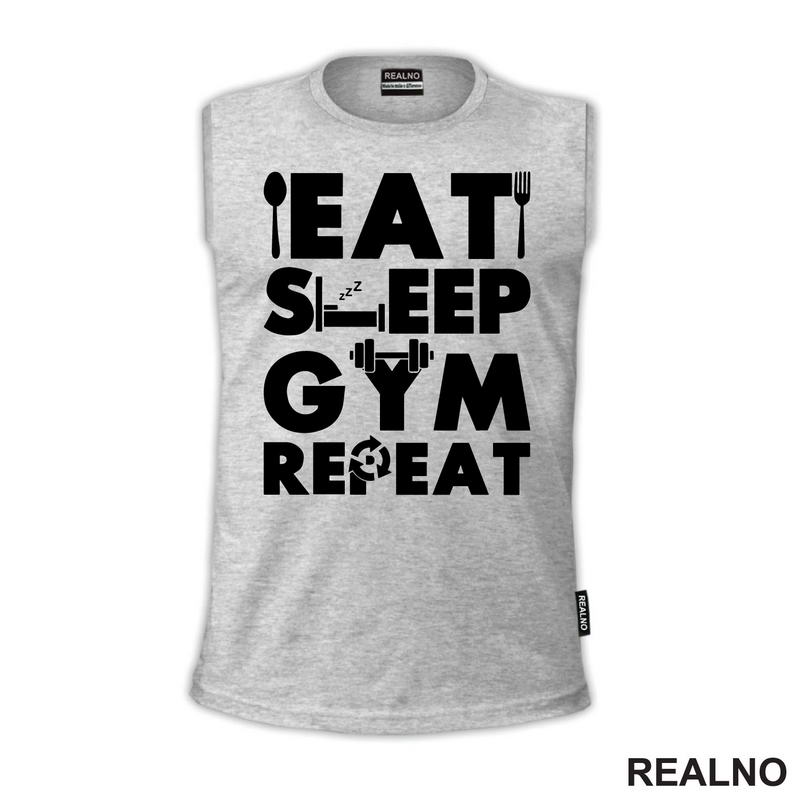 Eat, Sleep, Gym, Repeat - Dumbbell - Trening