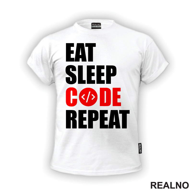 Eat, Sleep, Code, Repeat - Red - Geek