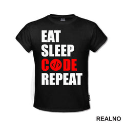 Eat, Sleep, Code, Repeat - Red - Geek