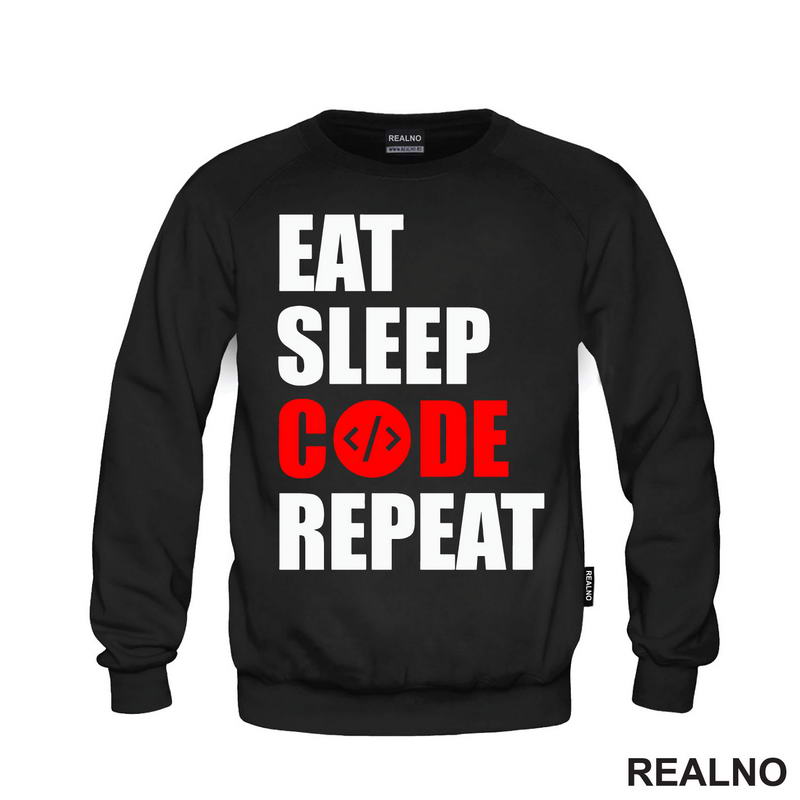 Eat, Sleep, Code, Repeat - Red - Geek
