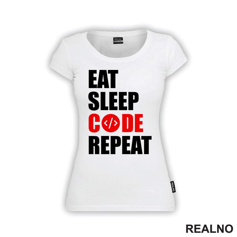 Eat, Sleep, Code, Repeat - Red - Geek