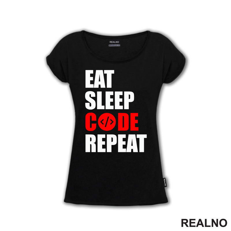 Eat, Sleep, Code, Repeat - Red - Geek