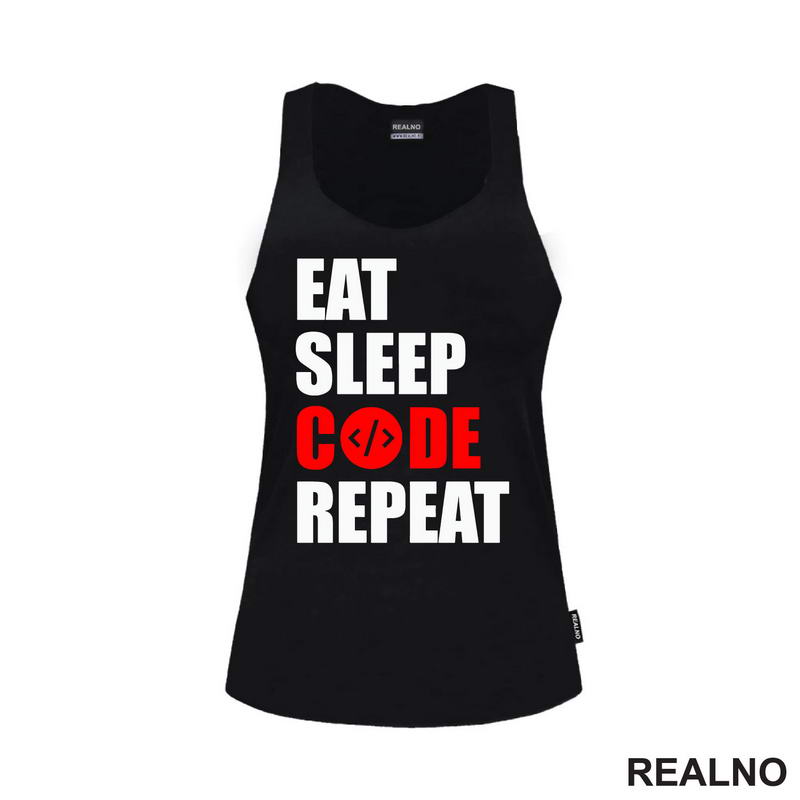 Eat, Sleep, Code, Repeat - Red - Geek