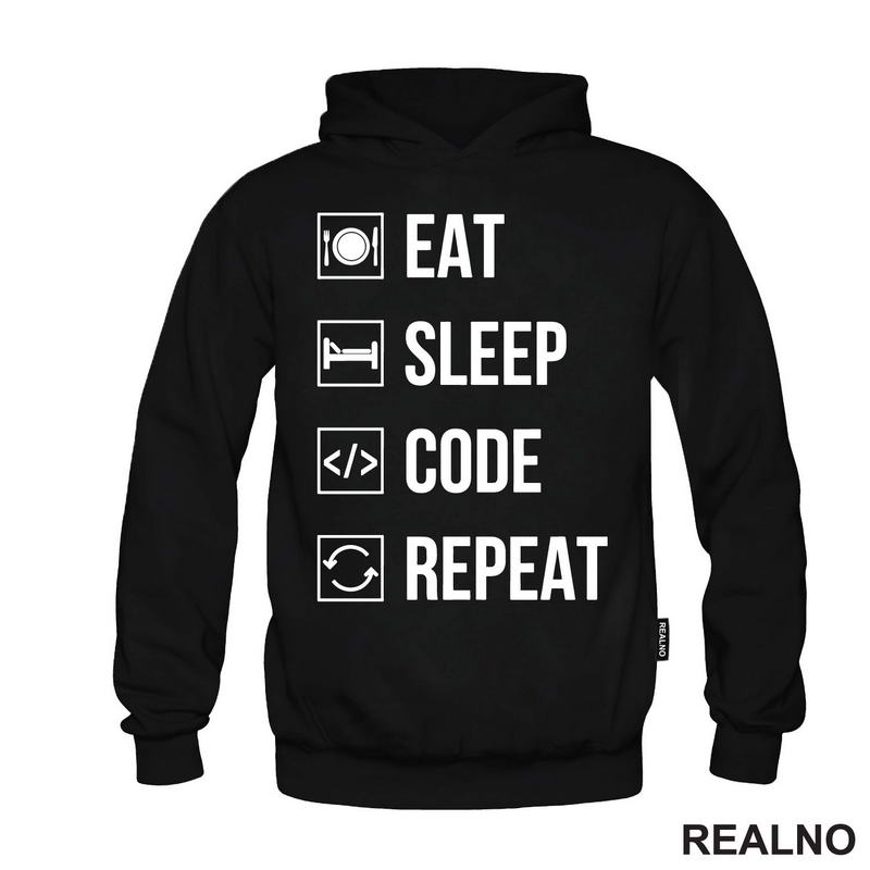 Eat, Sleep, Code, Repeat - Symbols - Geek