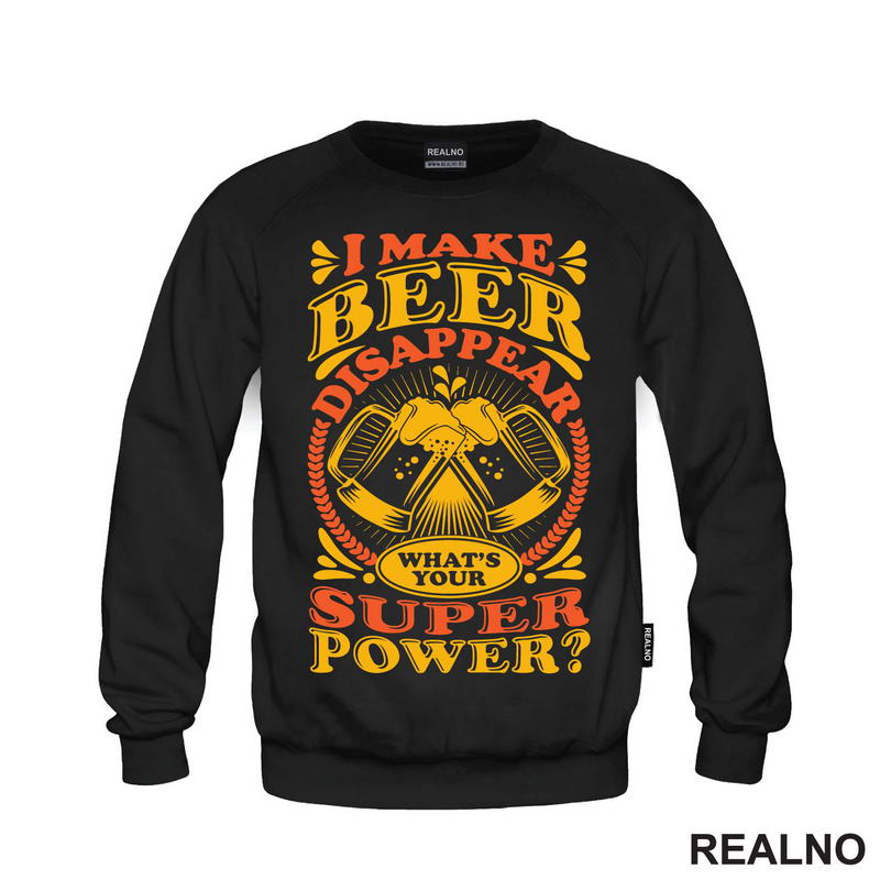 I Make Beer Disappear. What's Your Superpower? Orange and Yellow - Humor