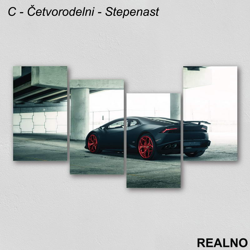 Crni Lambordžini - Slika na platnu - Kanvas