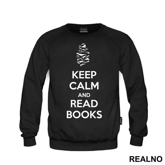 Keep Calm And Read Books Black - Geek - Majica