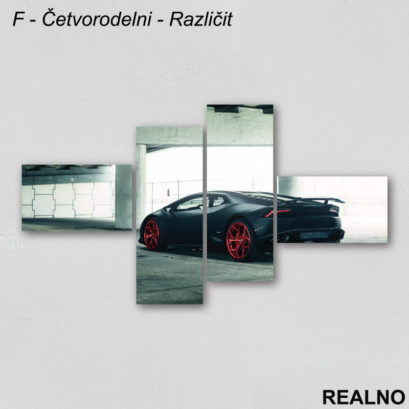 Crni Lambordžini - Slika na platnu - Kanvas