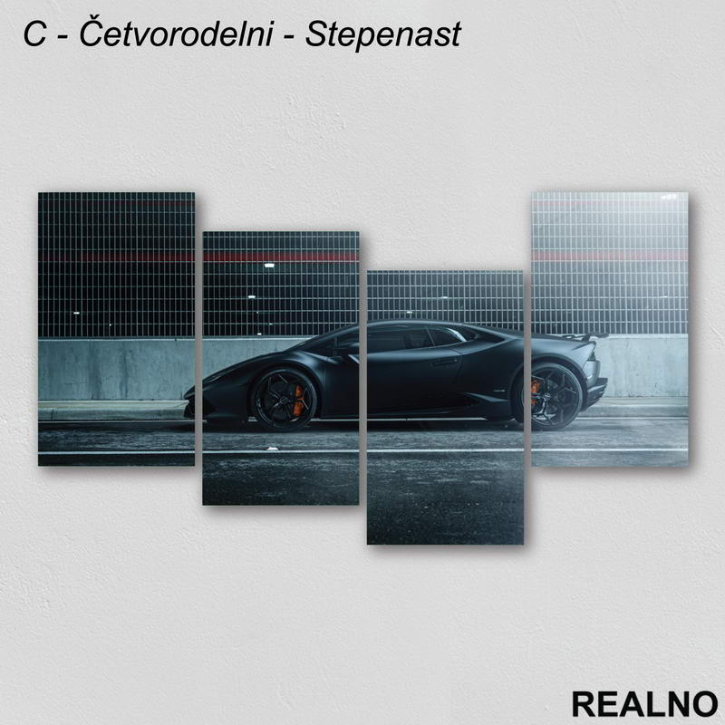 Crni sportski auto - Slika na platnu - Kanvas