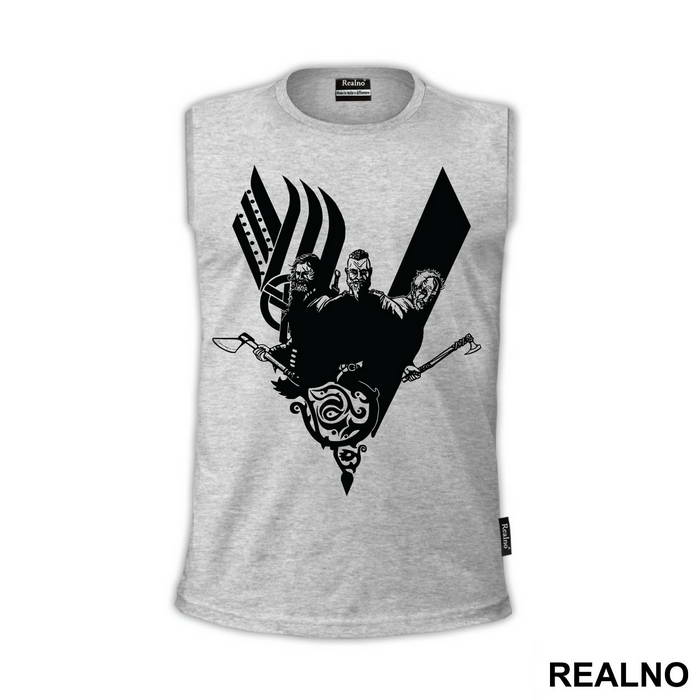 Ragnar, Floki And Rollo - Black Logo - Vikings